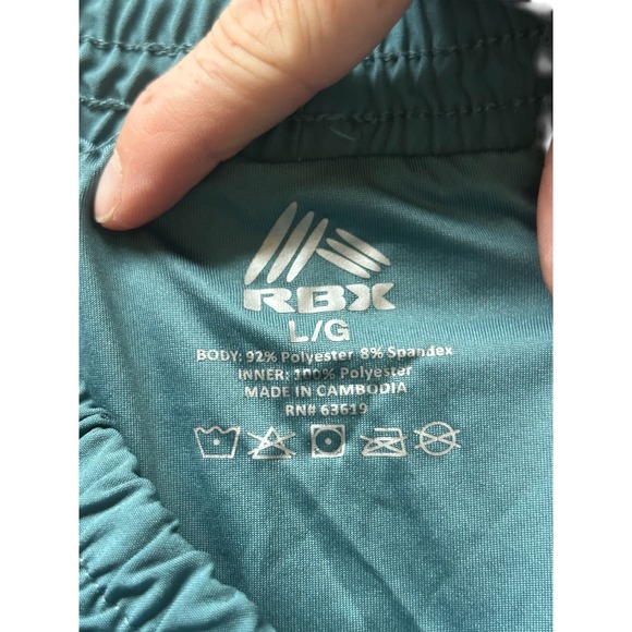 RBX Athletic Shorts Women's L/G Teal‎ Blue Gym Workout Running Activewear - Picture 4 of 7